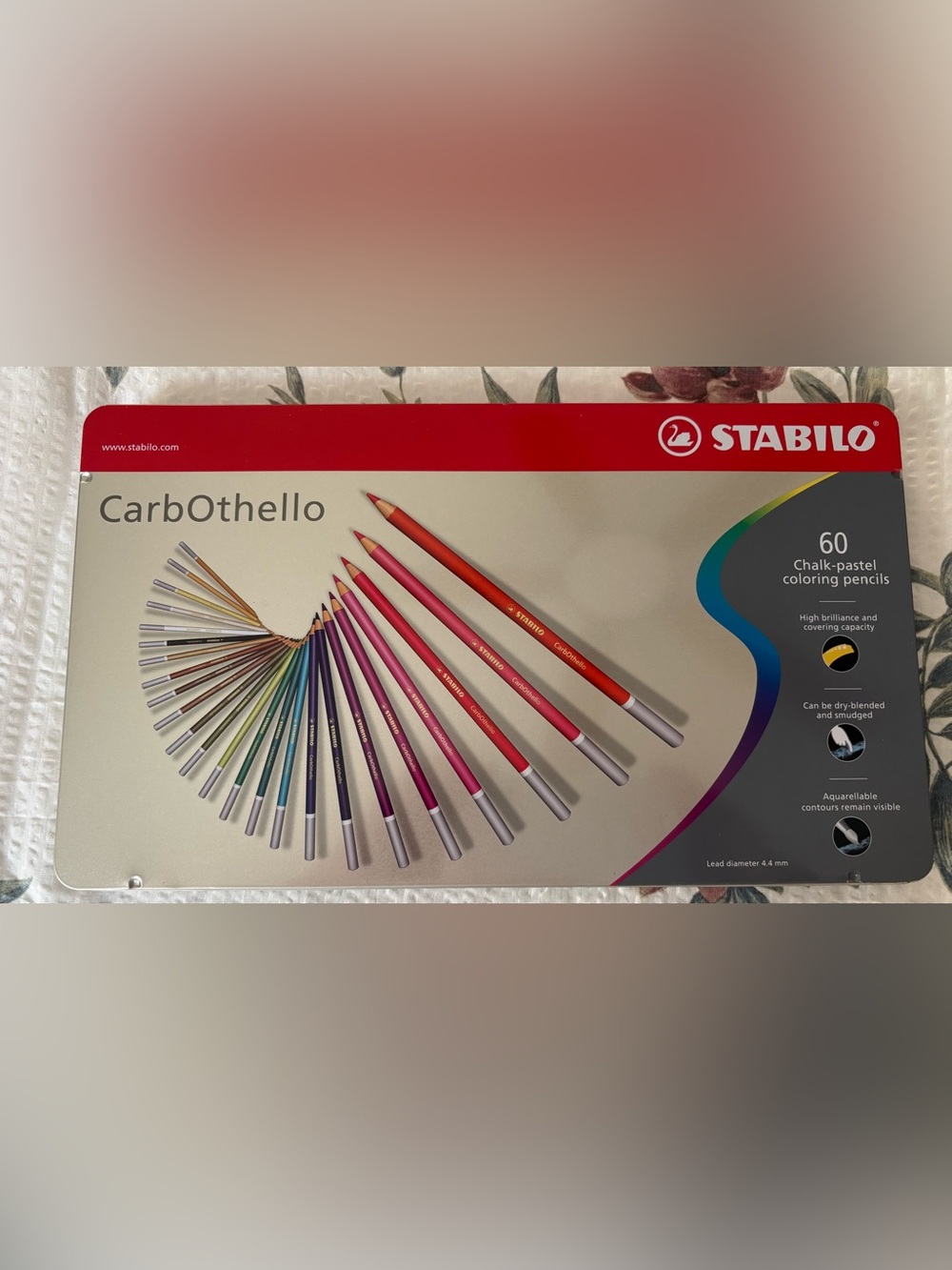 CarbOthello Chalk-Pastel Coloring Pencils 60-Color Set - Multicolor
